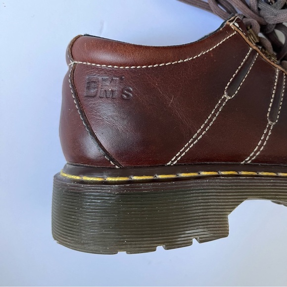 Vintage Dr Martens Chunky Shoes Women’s Size 8 Oxfords Brown 90s Grunge Y2K - Picture 3 of 10